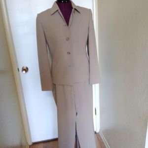 Tan Petite Sophisticate Pants Suit